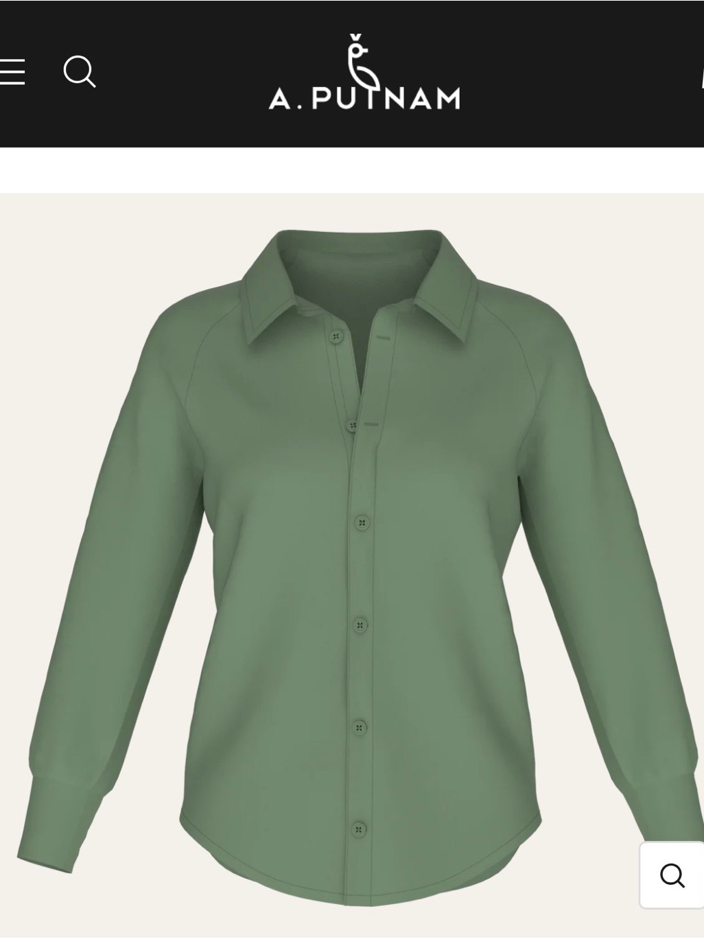 Nwt | A. Putnam Raglan Button Up Shirt Top In Chive Green Size Medium M $198 — image 3 of 8